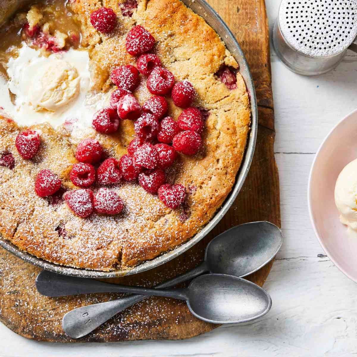 Perfection- Raspberry-Maple Coconut-Self-Saucing Pudding