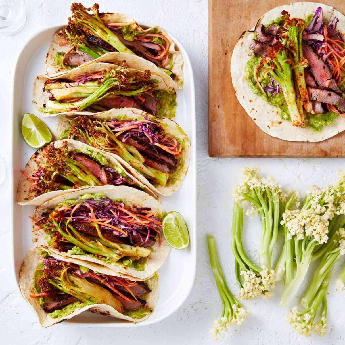 airfryer-cauliblossom-with-beef-tacos