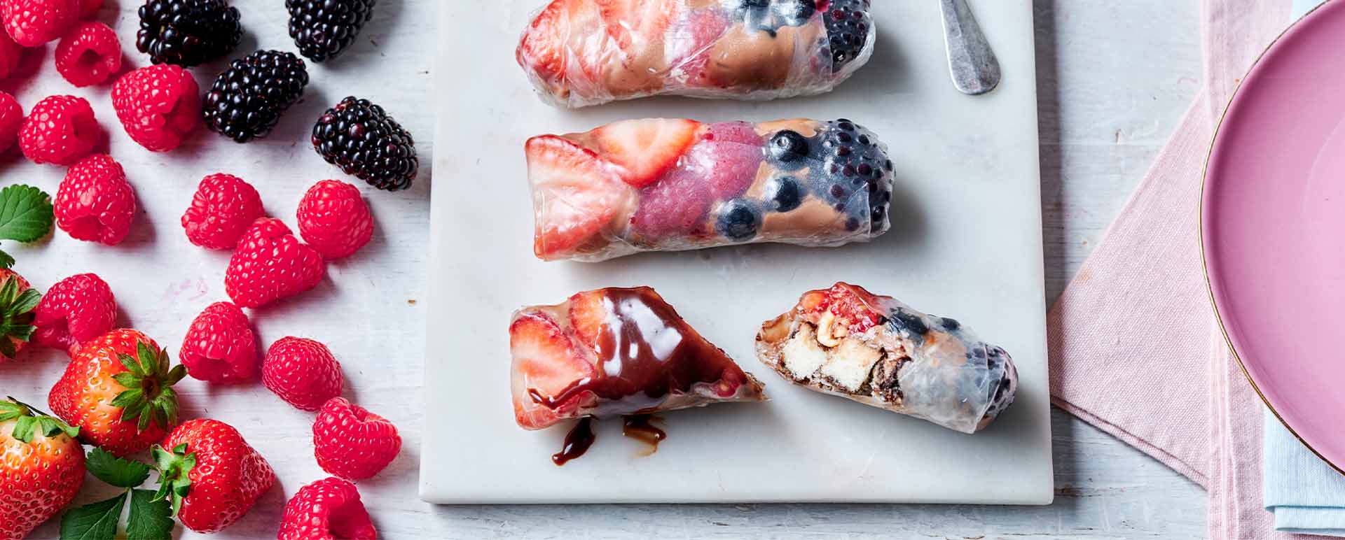 Perfection Berry Nutella Rice Paper Rolls
